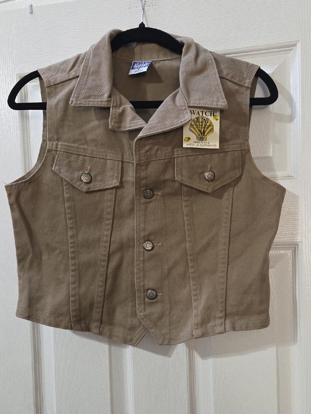 Unbranded Women's Tan Sleeveless Denim-Style Vest - Picture 1 of 7